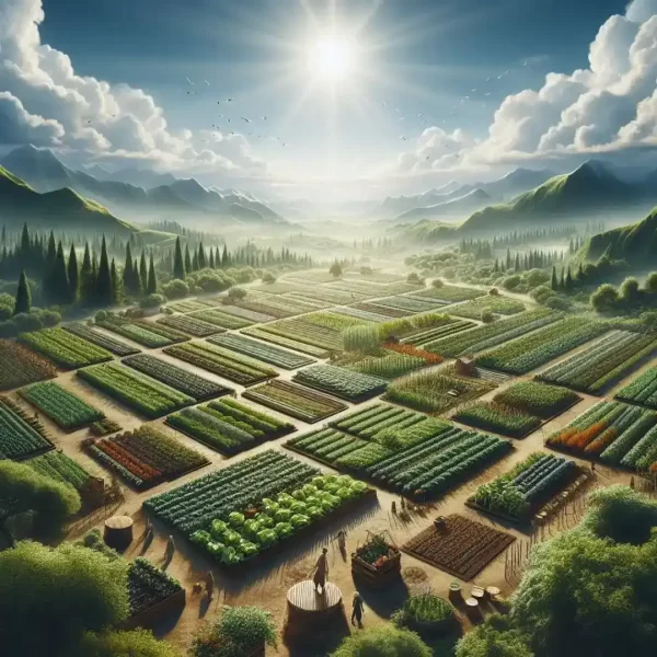 Vista de cultivo orgánico